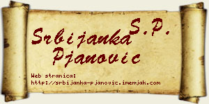 Srbijanka Pjanović vizit kartica